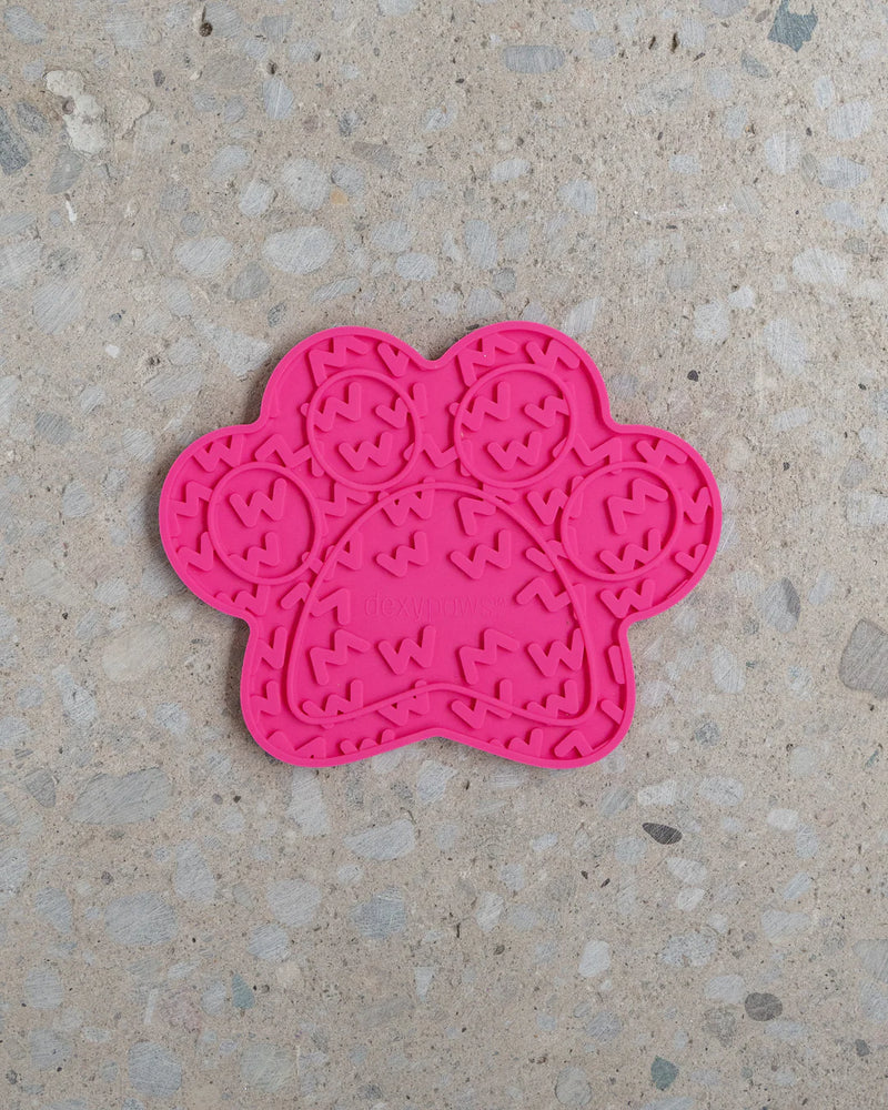 Pink Paw Print Enrichment Licking Mat