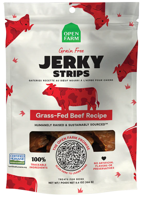 Open Farm Grain-Free Grass-Fed Beef Jerky Strips