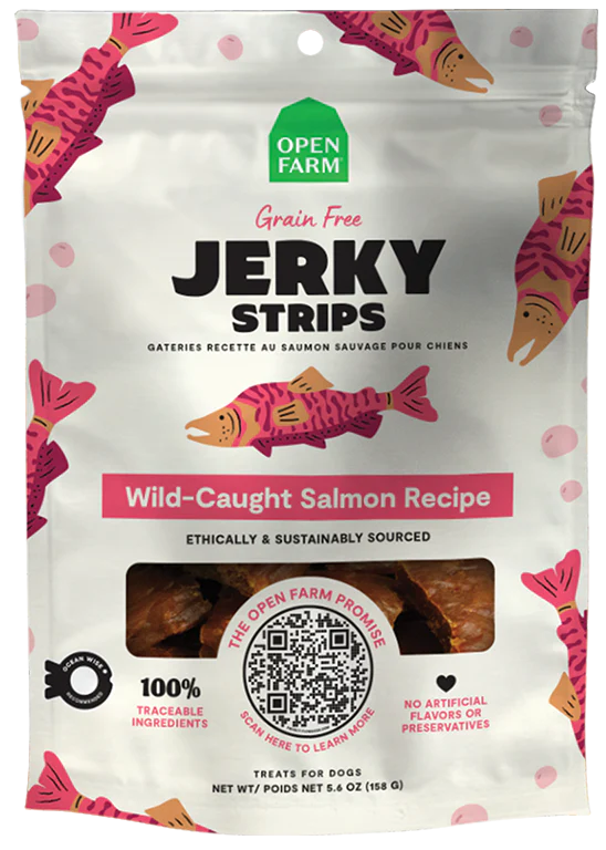 Open Farm Grain-Free Wild-Caught Salmon Jerky Strips