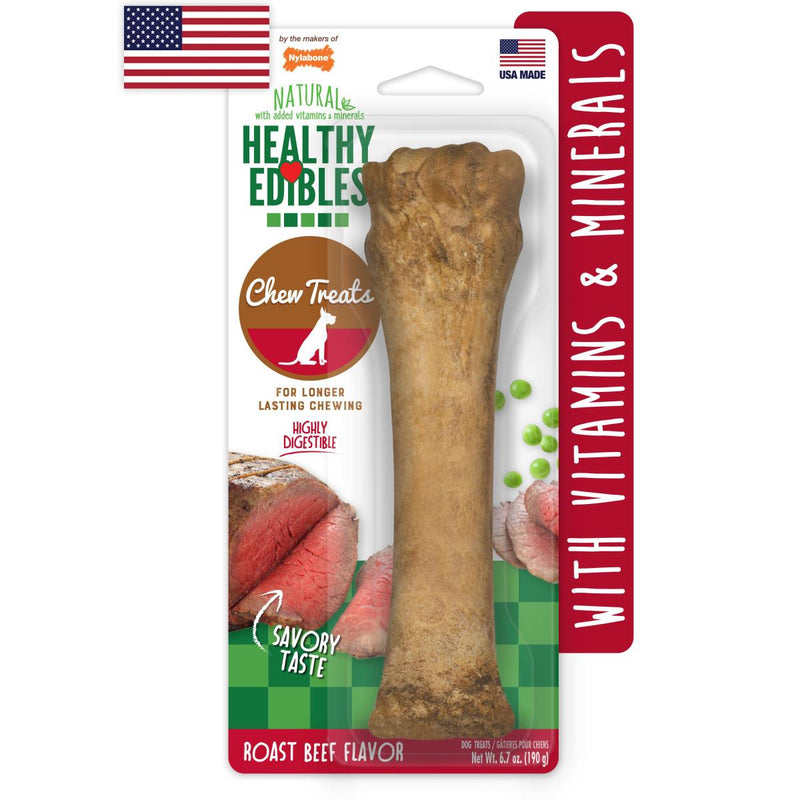 Healthy Edibles All-Natural Long Lasting Roast Beef Dog Chew Treats