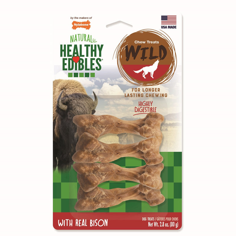 Healthy Edibles WILD Natural Long Lasting Bison Dog Chew Treats