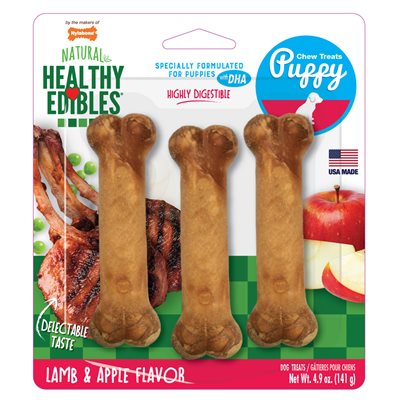 Healthy Edibles Puppy Natural Long Lasting Lamb & Apple Dog Chew Treats