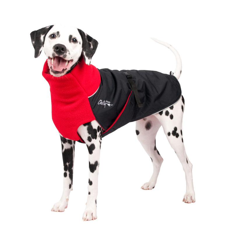 Chilly Dogs - Great White North Winter Coat Red/Black Shell