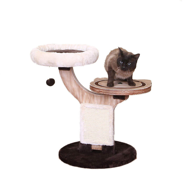 2-Level Natural Wood Cat Tree