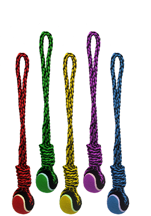 Rope Tug With Tennis Ball 20" Dog Toy