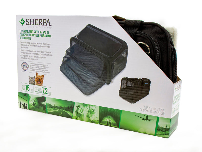 Sherpa Expandable Pet Carrier Medium Black