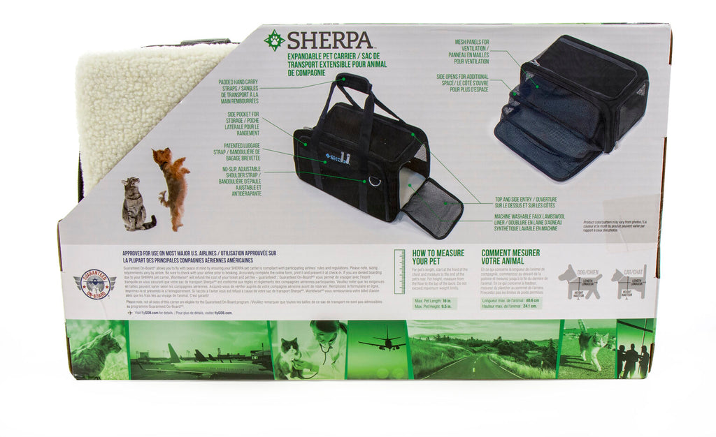 Sherpa Expandable Pet Carrier Medium Black