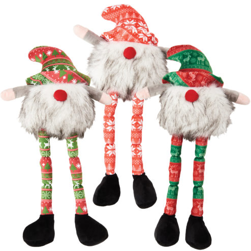 Holiday Long Leg Gnomes Dog Toys