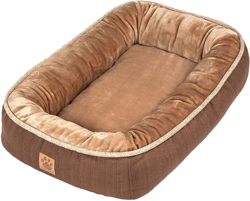 Low Bumper Bed Brown Dog Bed