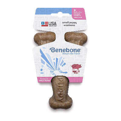 Benebone Puppy Wishbone Bacon Chew Toys