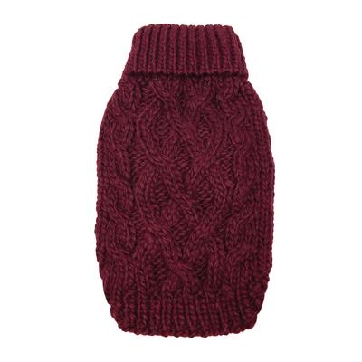 Cable Knit Dog Sweaters Burgundy