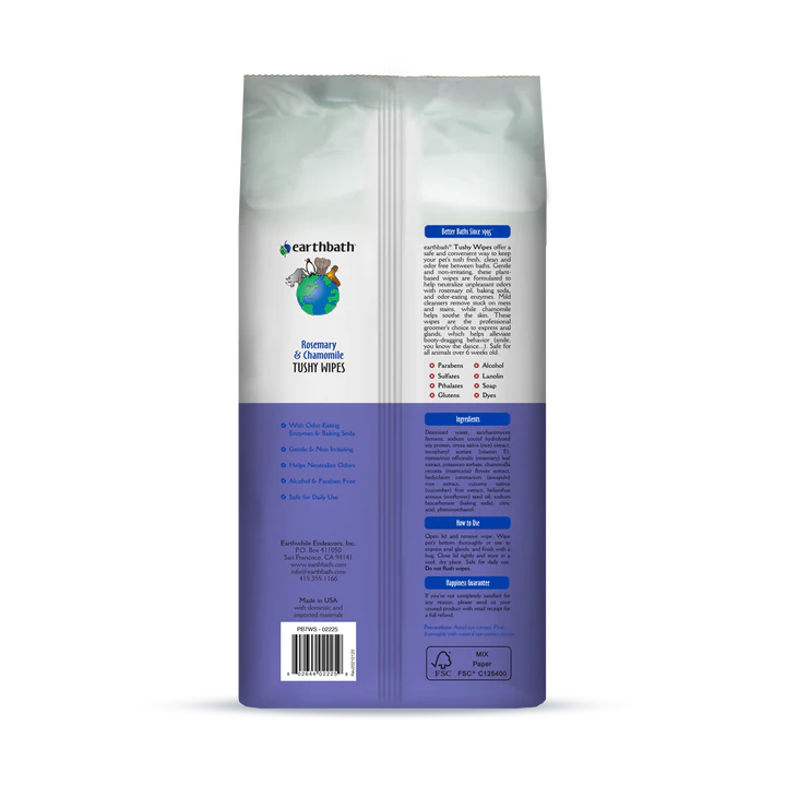 Earthbath Tushy Grooming Wipes