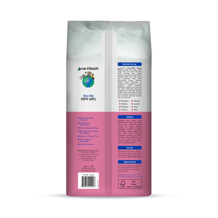 Earthbath Puppy Grooming Wipes