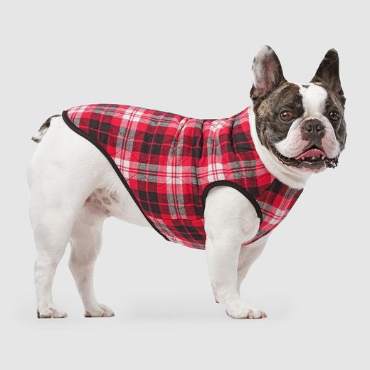 Canada Pooch Reversible Vest Black Red Plaid