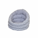 Canvas Fleece Oval Bed Grey