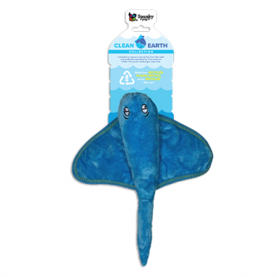 Spunky Pup Clean Earth Stingray Dog Toy