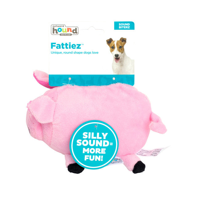 Outward Hound Fattiez Pig Plush Dog Toy Small
