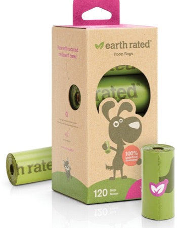 Earth Rated Poop Bags 120 Bags on 8 Refill Rolls Lavender