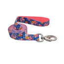 Sublime Dog Leash Pink & Orange Flowers On Navey