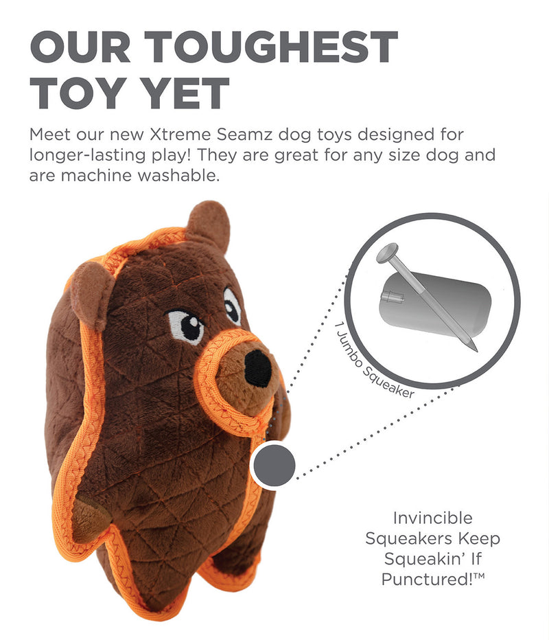 Outward Hound Seamz Bear Plush Dog Toy