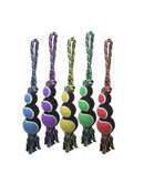 2 Knot Rope Tug with 3 Tennis Balls Dog Toy