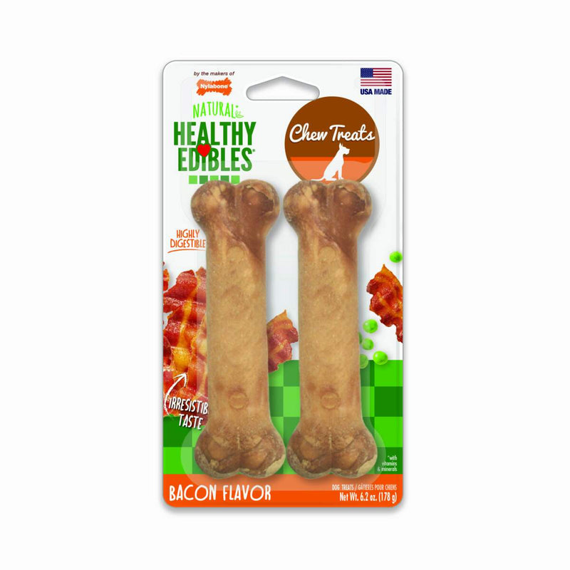 Healthy Edibles All-Natural Long Lasting Bacon Dog Chew Treats
