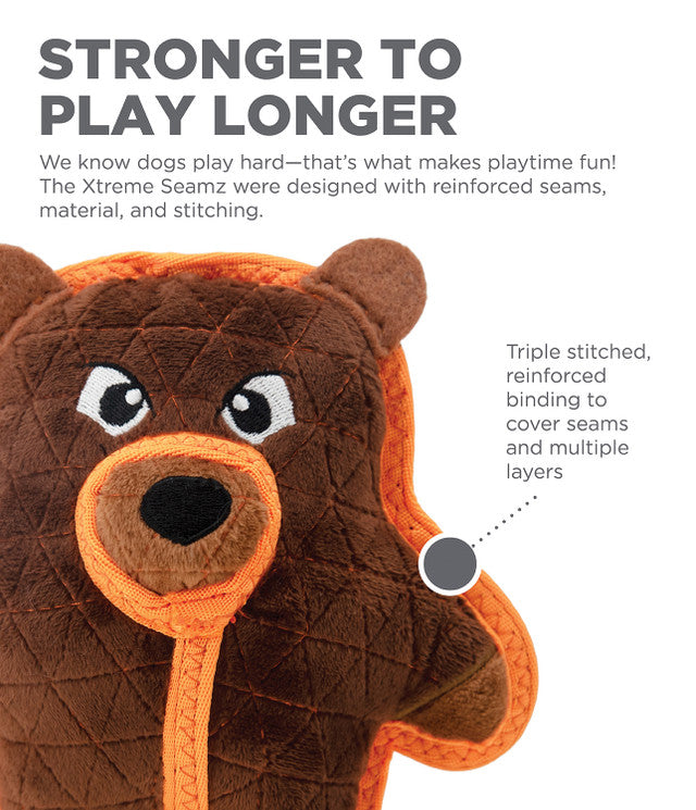 Outward Hound Seamz Bear Plush Dog Toy