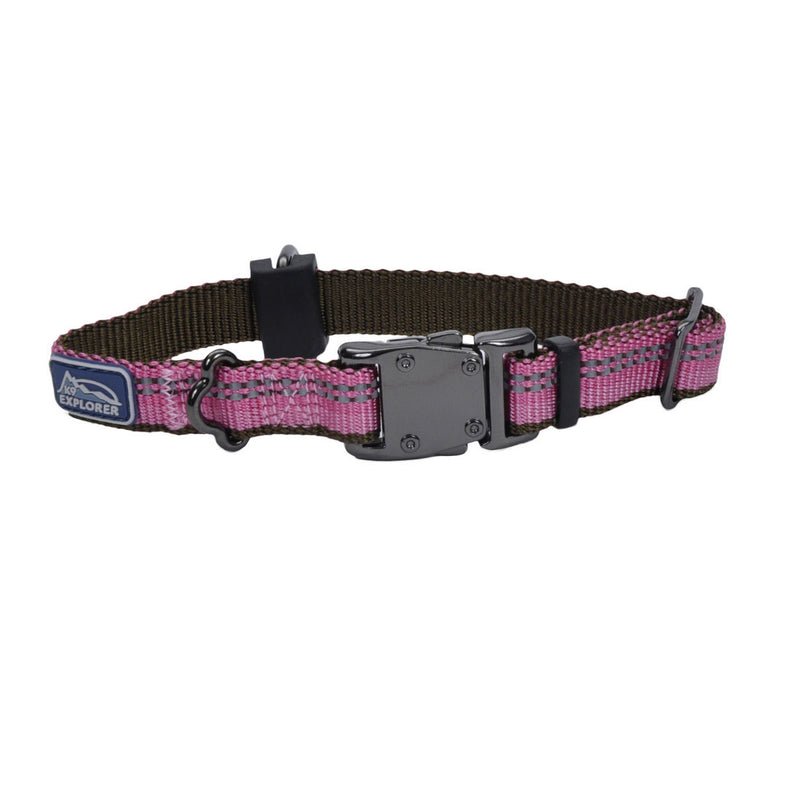 K9 Explorer Reflective Adjustable Dog Collar Rosebud