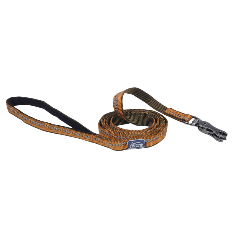 K9 Explorer Reflective Dog Leash with Scissor Snap Campfire Orange
