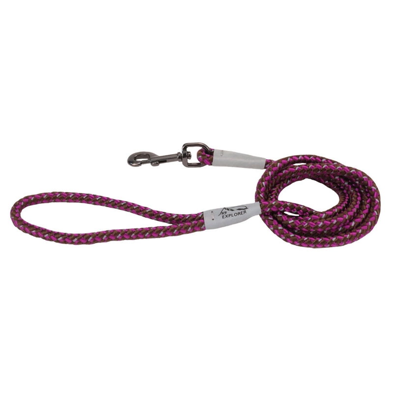 Explorer Reflective Braided Rope Snap Dog Leash Orchid